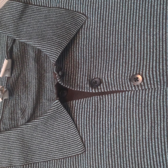Axis silk and cotton blend long sleeve collared shirt size M blue striped light - Picture 5 of 10